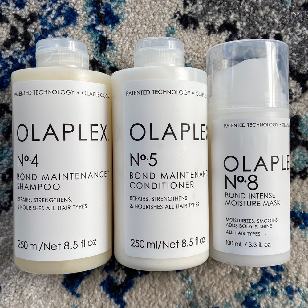 OLAPLEX No. 4 Shampoo, No. 5 Conditioner, & No. 8 Intense Moisture Mask